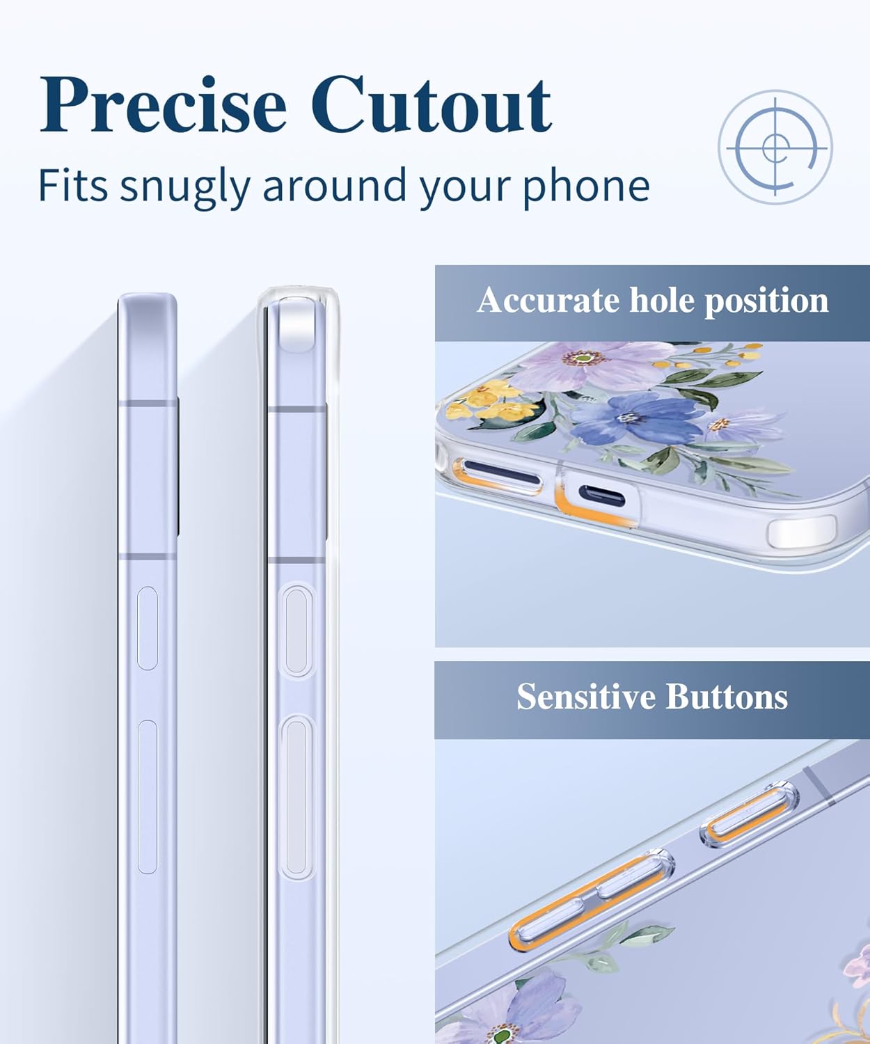 GVIEWIN for Google Pixel 9a Case, [Screen Protector] [Military Grade Protection] Clear Floral Slim Shockproof Protective Women Phone Case Cover for Pixel 9a (Violet Bloom) Violet Bloom for Google Pixel 9a image 7 of 7 B0DXZZ4ND5