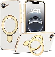 Vista 16 de Funda compatible con iPhone 12 con soporte de anillo magnético invisible [compatible con Mag-Safe] [Protector completo de lente de cámara] Funda