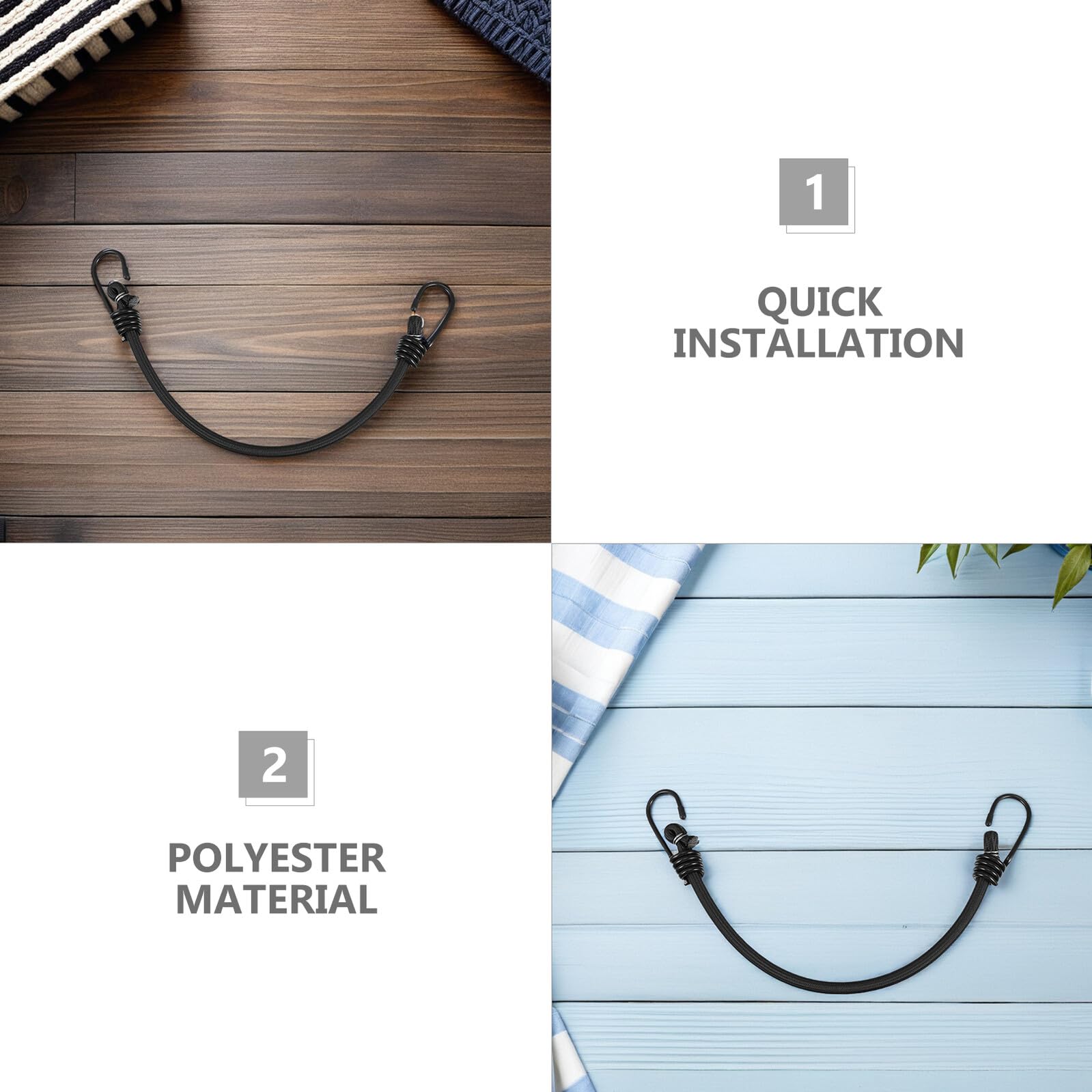 VILLCASE 6 Pezzi Corde Elastiche con Ganci per Veicoli a Due Ruote Cinghie di Fissaggio Luggage Resistente Intemperie Facili da Usare e Leggere per Campeggio e Viaggi Outdoor