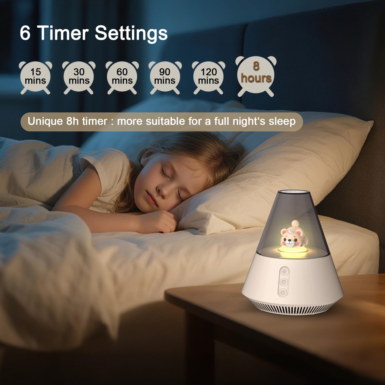 Kipcush Máquina de sonido de regalo de Navidad, máquina de sonido para bebé, luz de bebé para guardería, máquina de ruido blanco, 3 niveles de brillo, 31 niveles de volumen, 30 opciones de sonido, 6