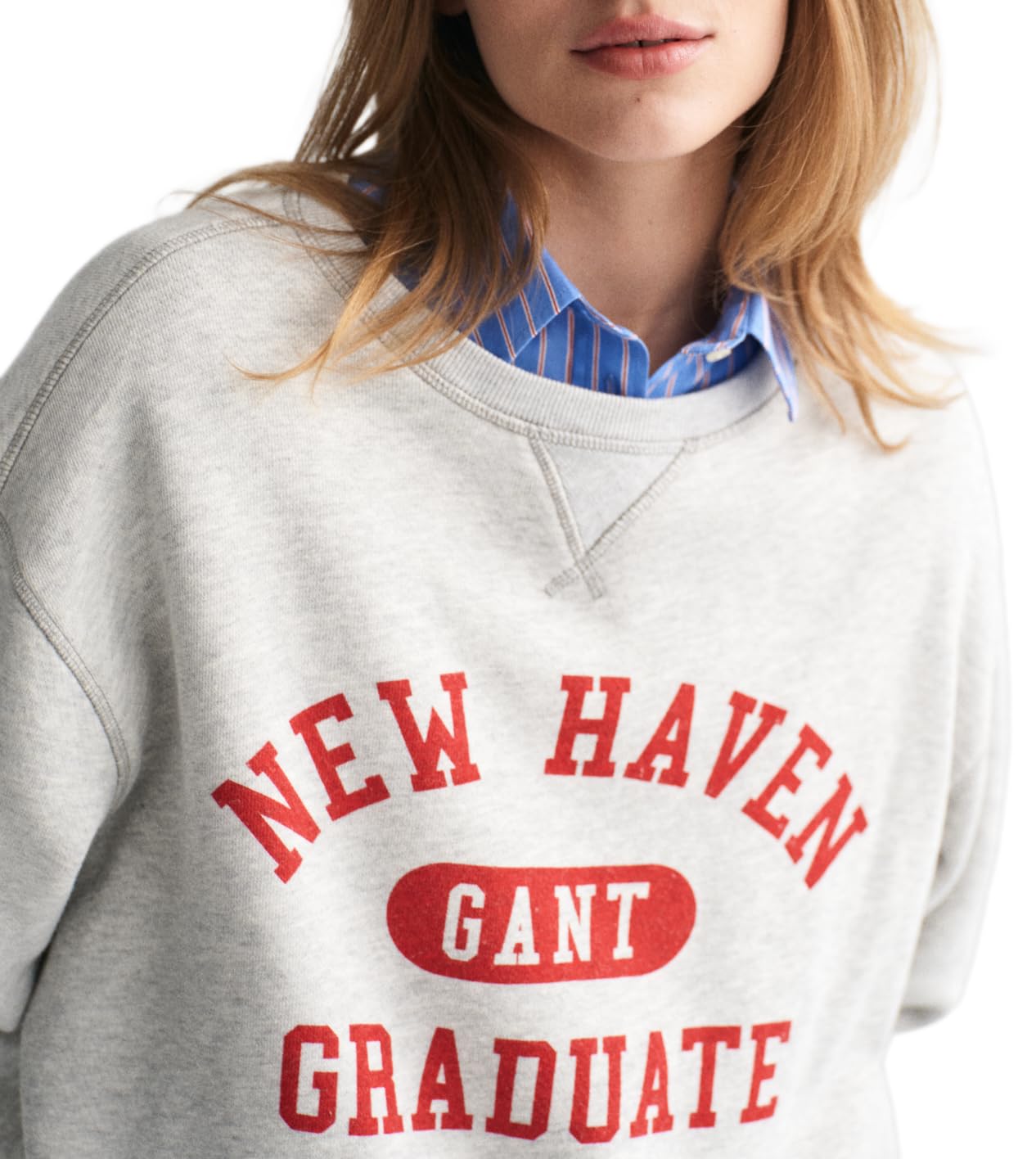 GANT Felpa con Scollo A C Maglia di Tuta Donna