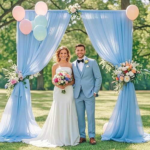 Cortina de telón de fondo color amarillo, 2 paneles de 29 x 120 pulgadas de largo, cortinas de gasa para telón de fondo, cortinas amarillas