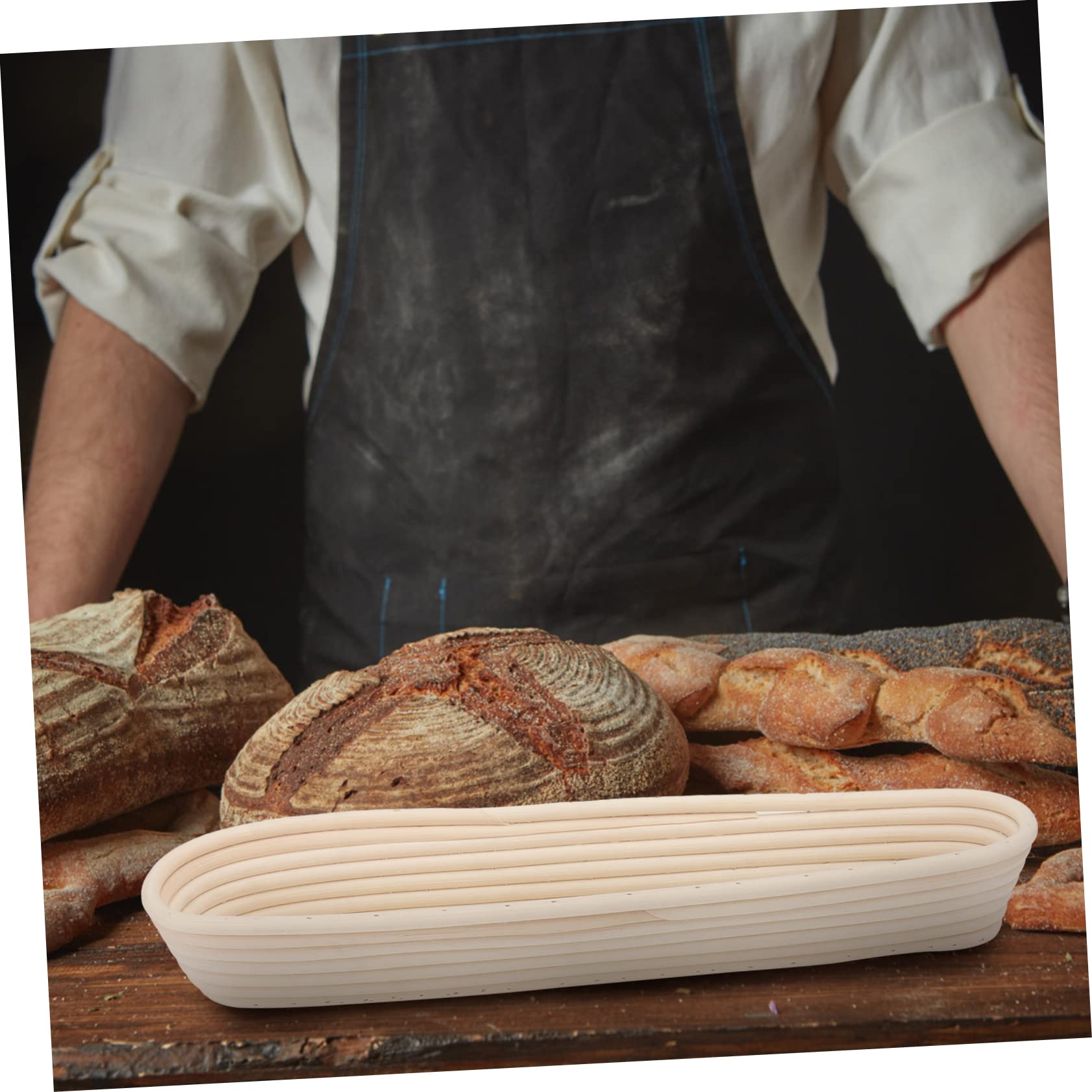 1pezzi Cestino Per Pane Lievitazione Cestino in Rattan Intrecciato Naturale Impasto Contenitore Per Pane Sicuro e Durevole