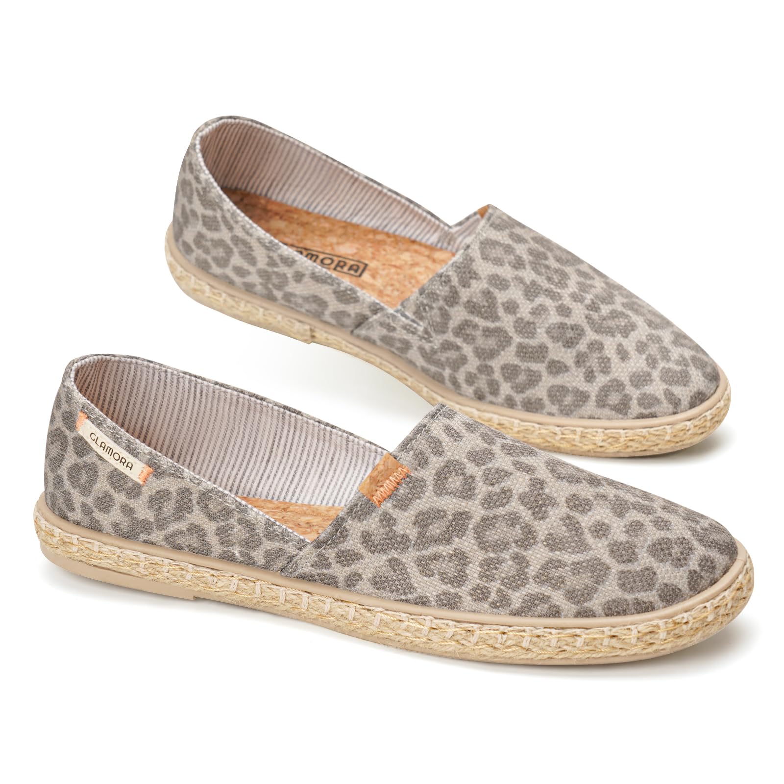 GLAMORA Damen Espadrilles Slipper Loafer Slip On Flache Schuhe Leicht Atmungsaktiv Bequem Sommer Freizeitschuhe