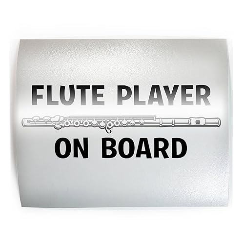 FLUTE PLAYER ON BOARD - PICK COLOR & SIZE - Musical Instrument Musician Player Vinyl Decal Sticker B