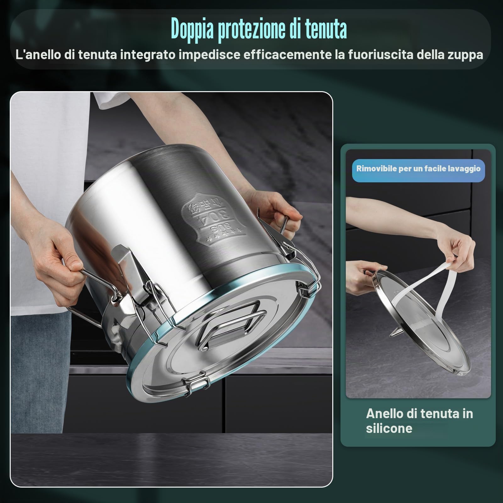 MINRS Contenitore per cereali in acciaio inossidabile da 12 L, ermetico, secchio da cucina, contenitore per cereali, contenitore per farina, secchio con coperchio, secchio portaoggetti da cucina