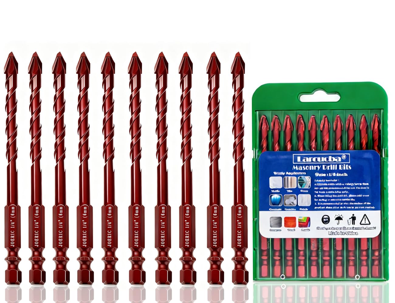 1/4" Masonry Drill Bits - 10pc Set -1