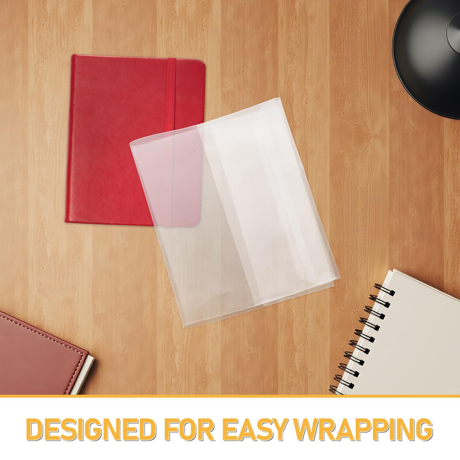 Copertina Trasparente Libri A5 60 Pezzi in Plastica | Protezione, Applicazione Facile, per Quaderno e Scrapbook, Uso Ufficio e Scuola