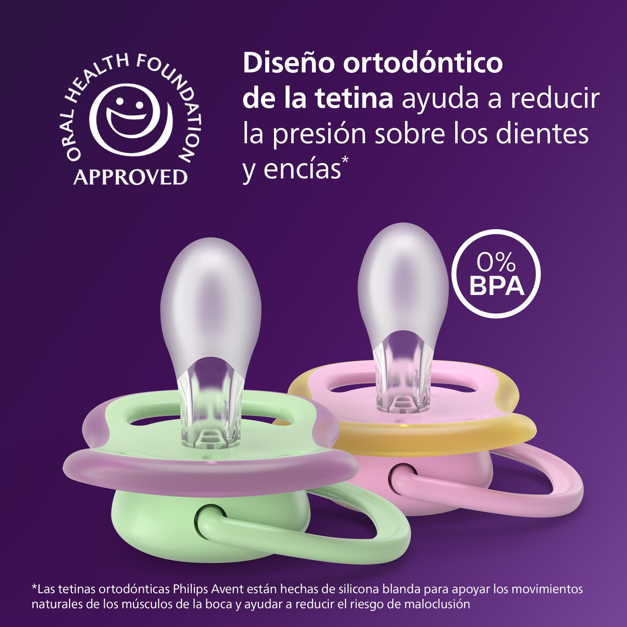 Philips Avent chupetes ultra air: diseño anatómico, para bebés de 6 a 18 meses, tetina simétrica de silicona suave, sin BPA, 2 estuches esterilizadores, paquete de 4, SCF087/25