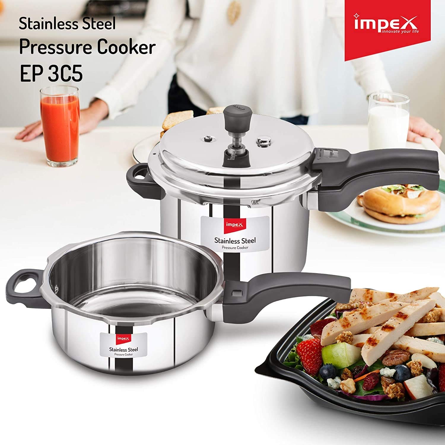 Impex L Pressure Cooker Buy Impex Aluminium Pressure Cooker Combo