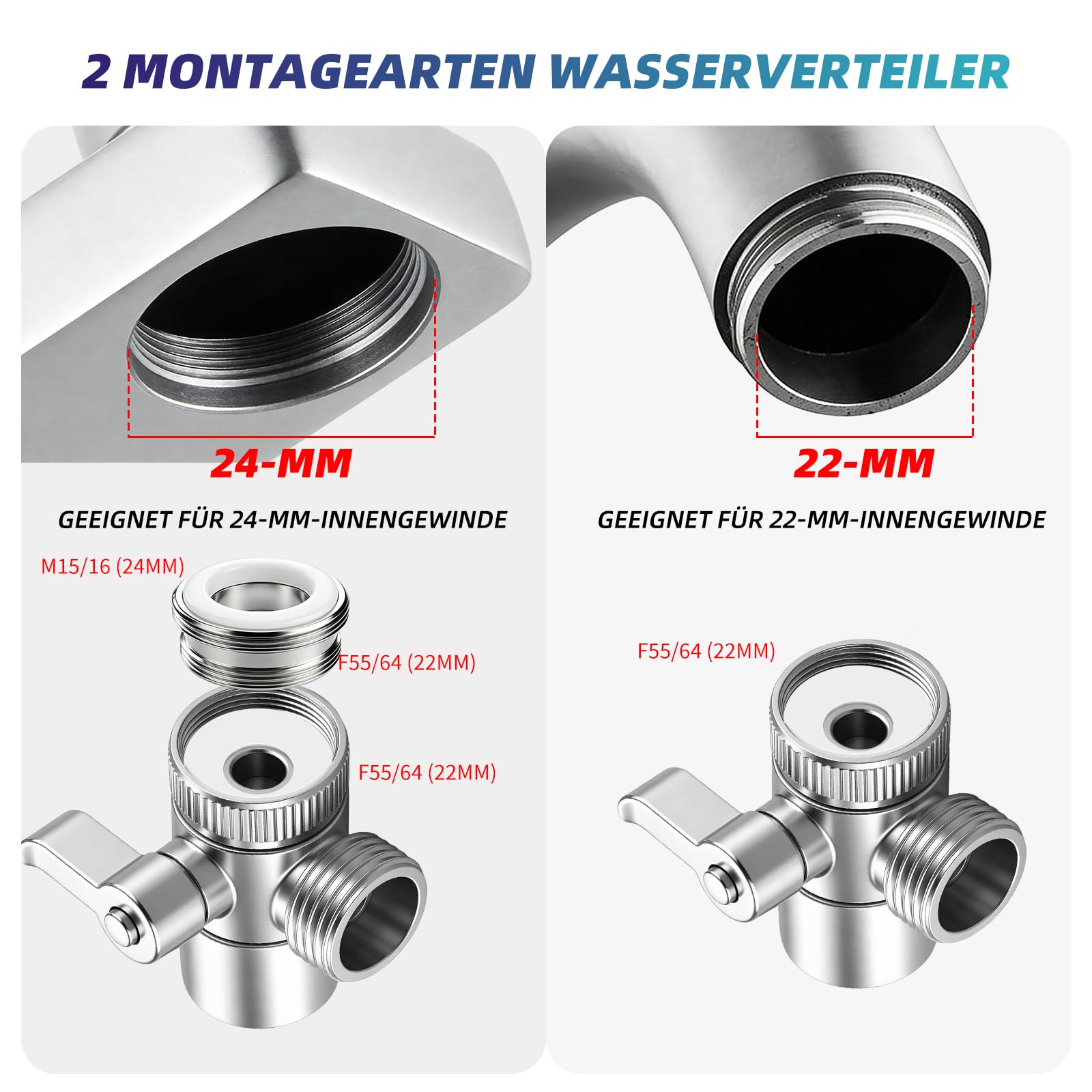 Ensemble de Douchette à Main pour Bidet en Acier Inoxydable avec Tuyau, Embout de Bidet pour Douche, Toilettes, Nettoyage des Couches et Bain des Animaux Domestiques