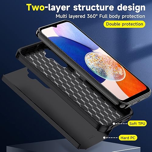 Miniatura 3 de Huness Funda para Samsung Galaxy A13 5G  protector de pantalla de vidrio templado duradero de fibra de carbono antiarañazos antihuellas bolsa de