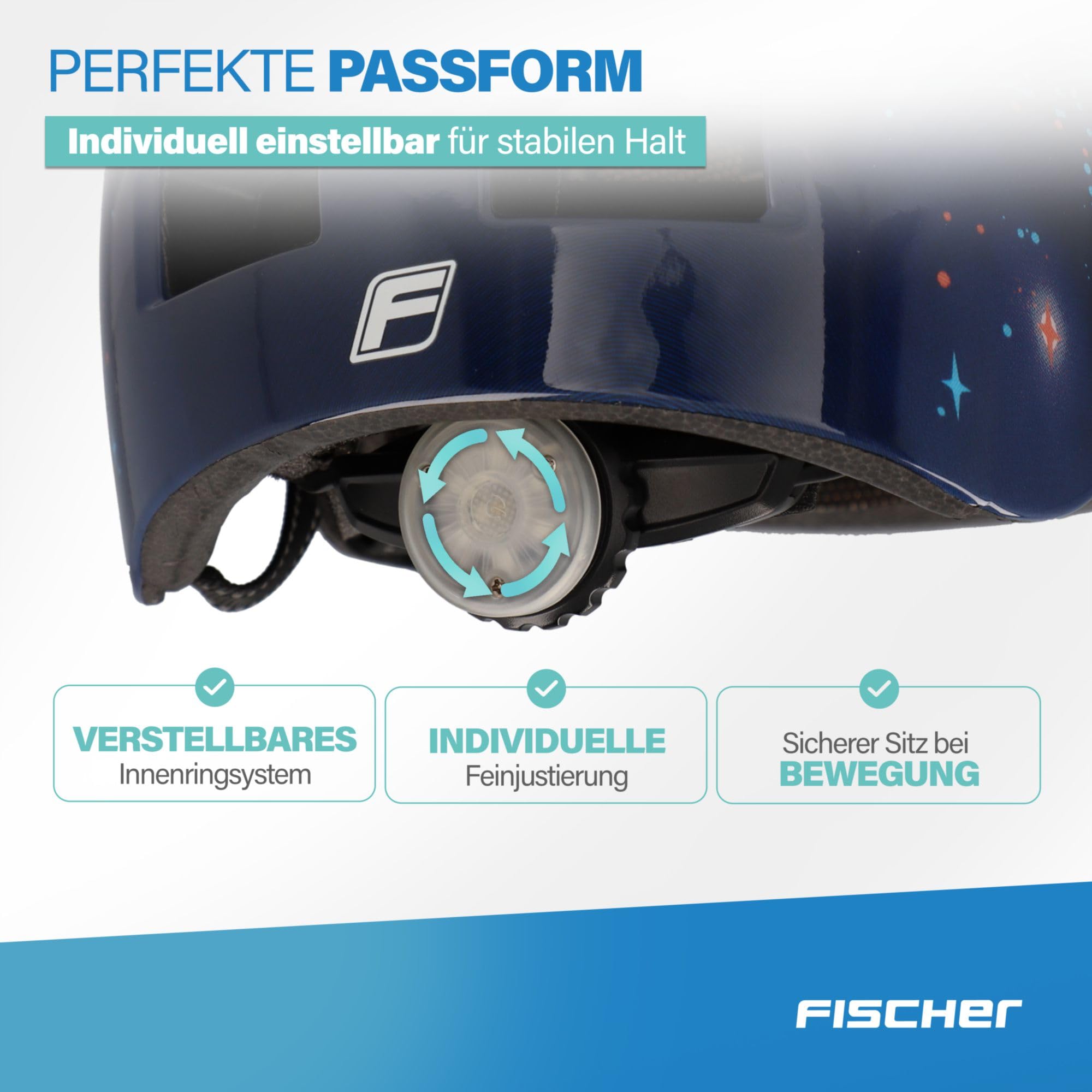 FISCHER BMX Casco da bicicletta per bambini, casco da bicicletta, casco Dirt Bike Plus con fanale posteriore a LED integrato