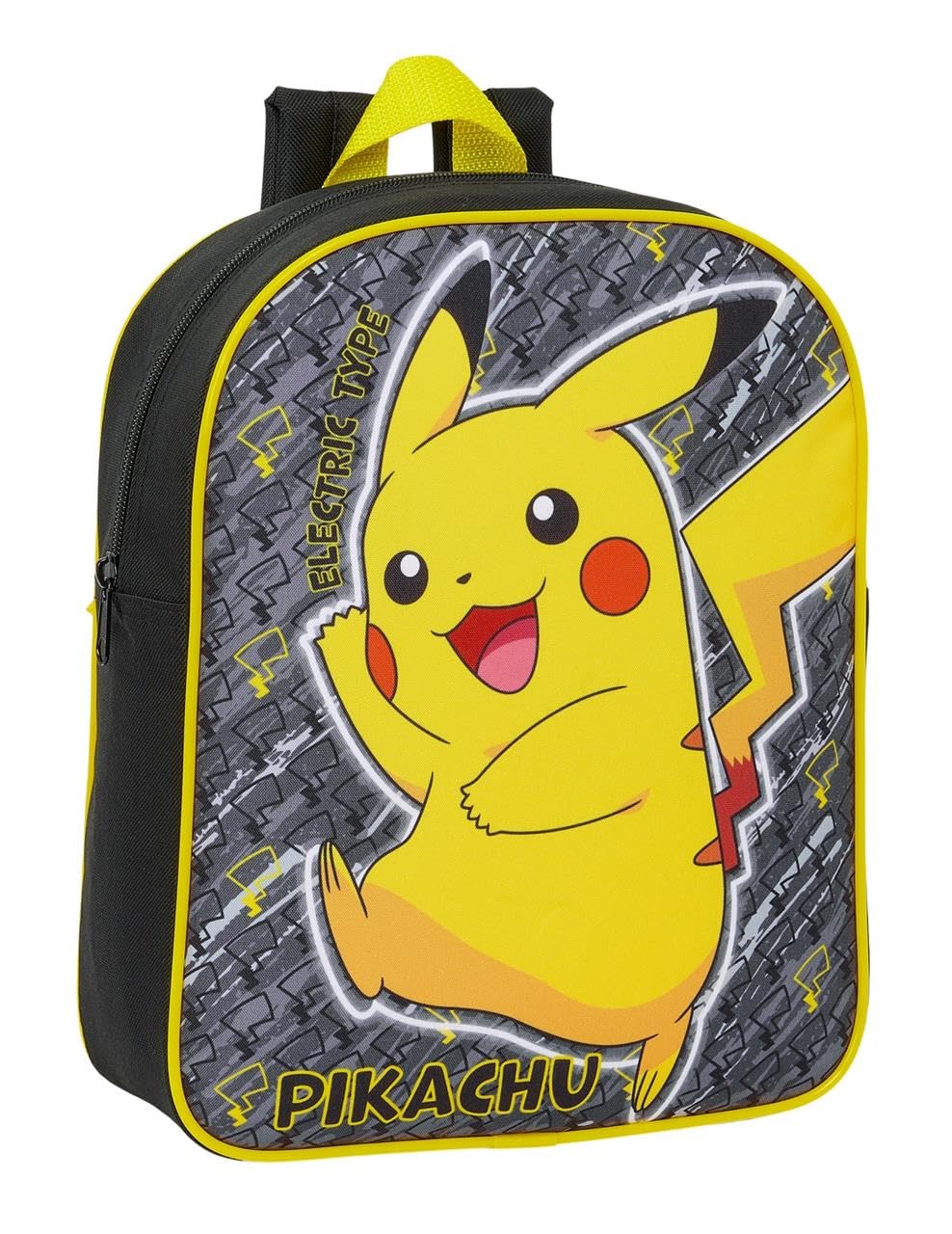 William Lamb Pokemon Pikachu Electric Type Black Casual Mochila Mochila Bolsa – Tamaño 31 cm (H) x 25 cm (W) x 9 cm (D) Videojuegos Merch Accesorios, Negro, Talla única