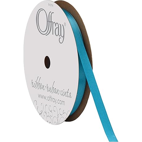 Berwick Offray 1/4" Single Face Turquoise Ribbon Embellishments