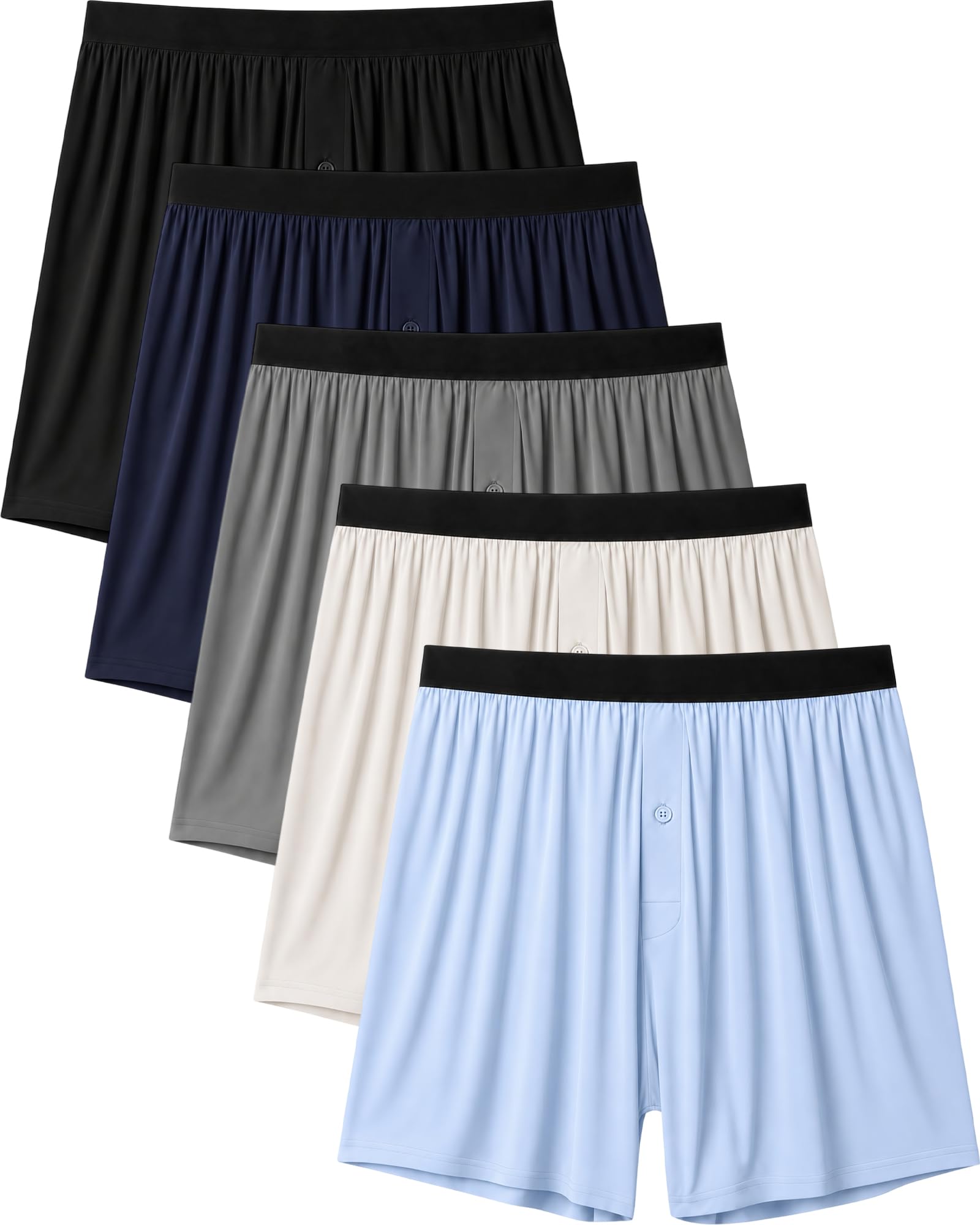 Bóxers de Bambú para Hombre con Abertura de Botones, Paquete de 3 o 5