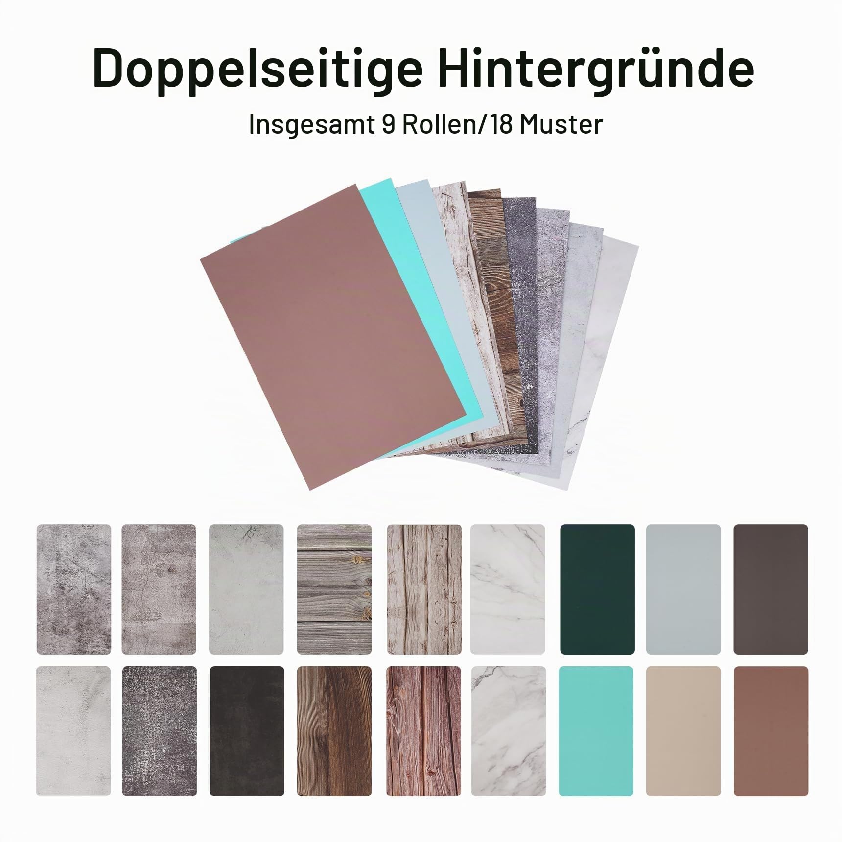 Fotohintergrund Set 30 x 40 cm für Kleine Produktfotografie