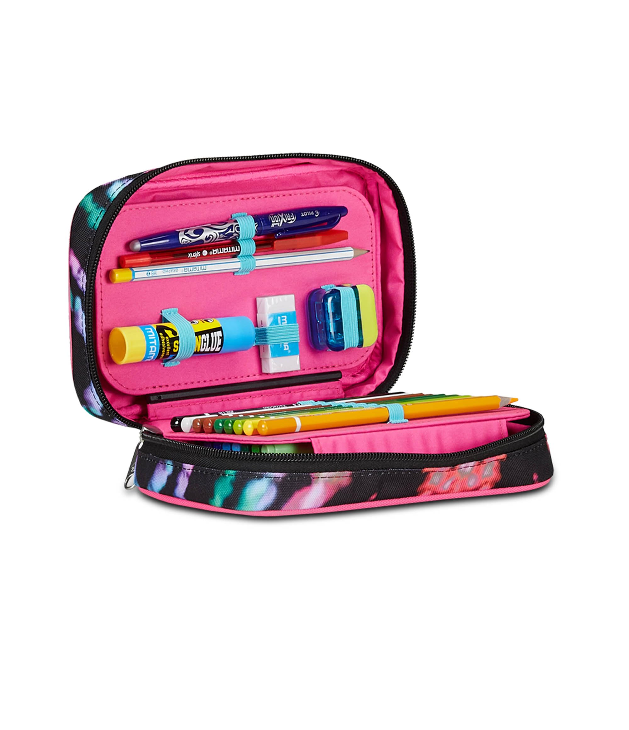Seven Astuccio Scuola Speed Case, Nero Fucsia, Multi-Shade Girl, Portapenne Mono Scomparto Con Plance Amovibili e Penne, Matite, Colori, Accessori Zaino, Elementari, Medie, Bambina