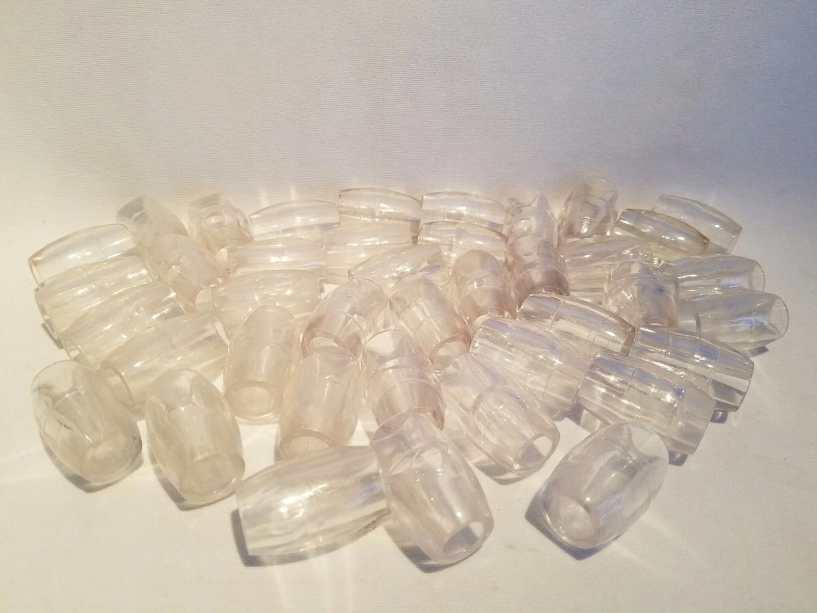 22mm x 32mm Oval Plastic Acrylic Macrame Craft Beads, 40 Count (Clear)