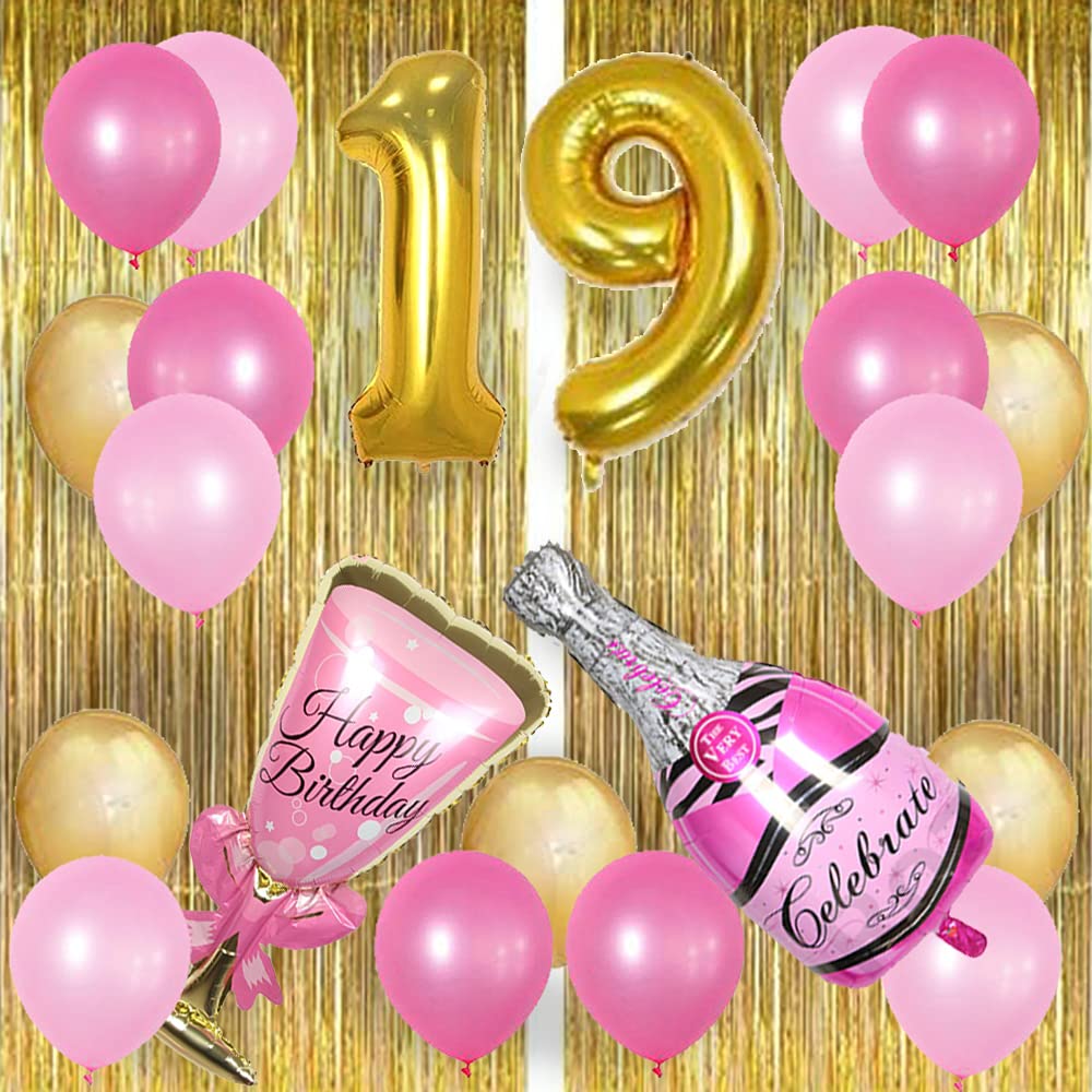 Buy Rozi Decoration 19th Birthday Party Combo Kit Foil Fringe