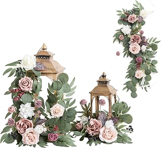 Ling's moment 6Pack 2ft Artificial Flowers Garland Dusty Rose Lantern Flower Centerpieces Mauve Wedding Aisle Decor Chair Flowers Arch Floral for Signs DIY Table Wall Window Cake Decoration