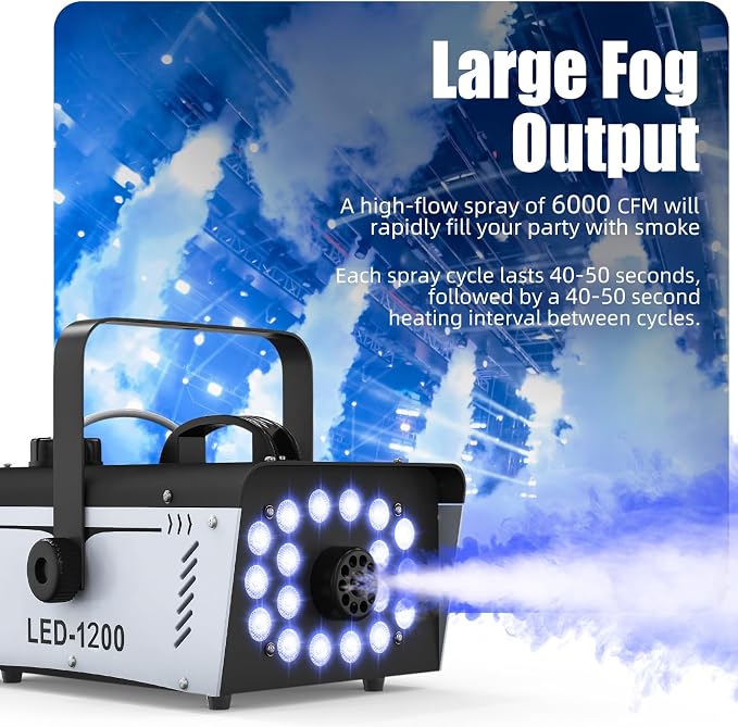 Máquina de Humo Halloween Exterior 1200W con 18 Luces LED miniatura 5