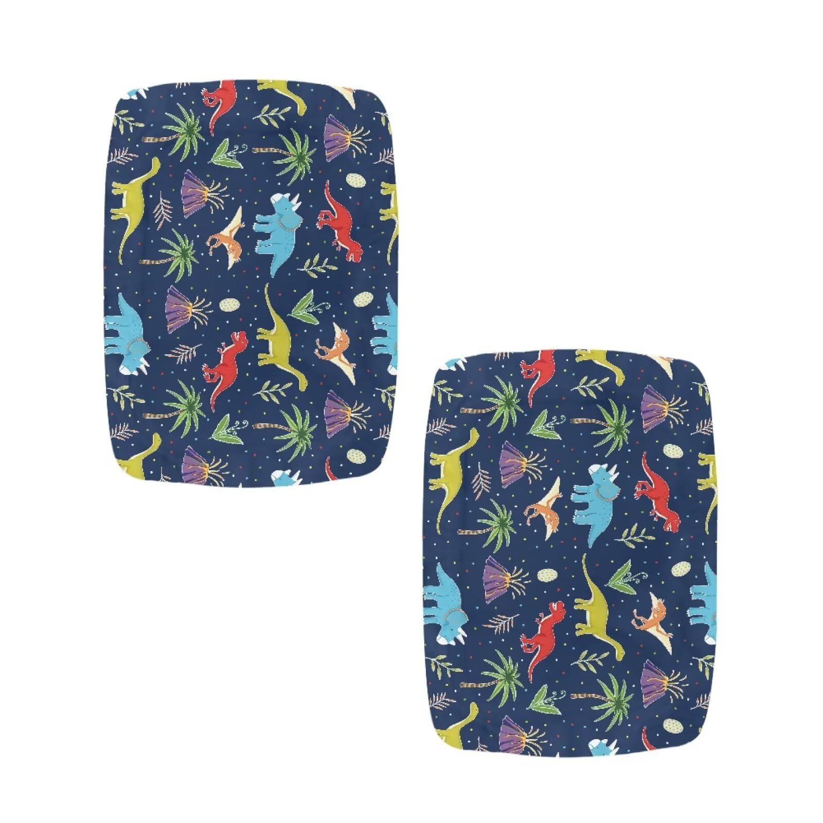 Vanideaoty Dinosaur Stool Covers Square Washable Stool Covers for Bathroom Jacquard Vanity Stool Cover 2 Pack Stretch Rectangle Bar Stool Covers