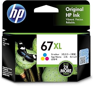 HP 67XL Genuine High Yield Black Ink Printer Cartridge works with HP DeskJet 1200, 2300, 2700, 4100 Series, Hp DeskJet Plu...