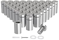 Vista 8 de LuckIn Paquete de 20 tornillos de separación (1/2 pulgada de diámetro x 3/4 pulgadas de largo), accesorios de montaje de acero inoxidable