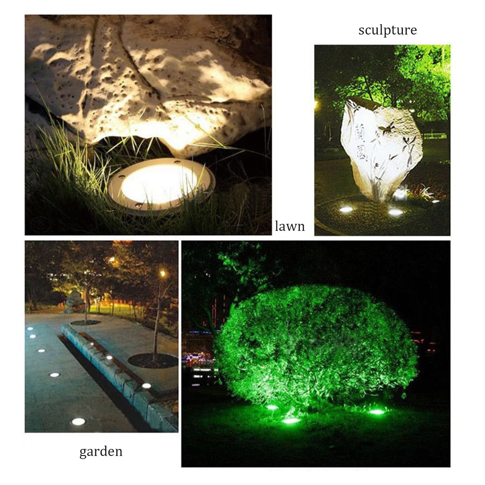 Luci da Terra a LED, Segnapasso IP67 Impermeabile AC85-265V Luce sotterranea per faretti da Esterno per percorsi Esterni, Confezione da 4 (Luce Bianca 50W)