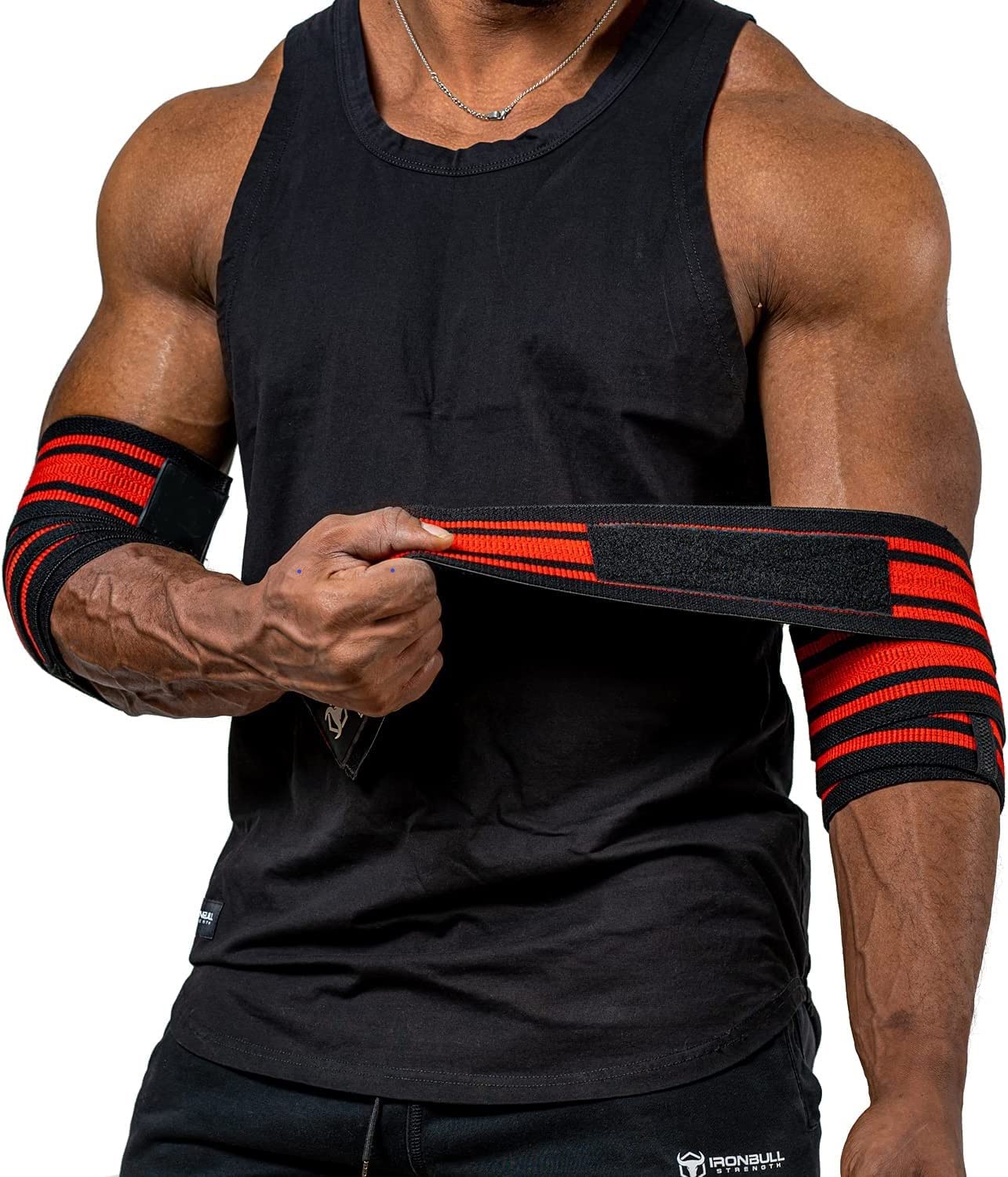 Leosportz� Elbow Support for Gym - Elbow Brace for Men Women Workout | Elbow Compression Sleeves with Straps for Tendonitis Pain Relief, Tennis, Volleyball, Cricket - Elbow Band (Red-Black) 1