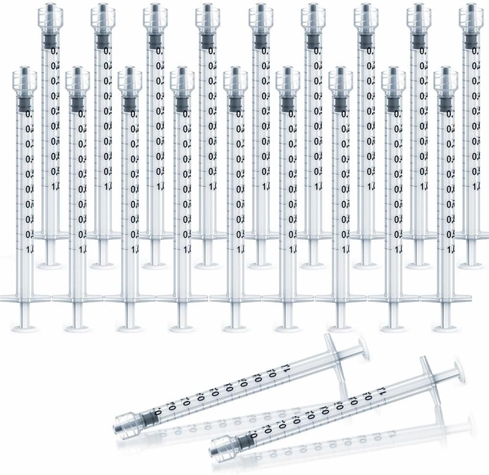 30 Pack 1ml Syringe Luer Lock, Individually Sterile Sealed 1ml Plastic Luer Lock Syringe Without Needle for Scientific Labs, Epoxy Resin, Craft, Feeding Pets (1ML)