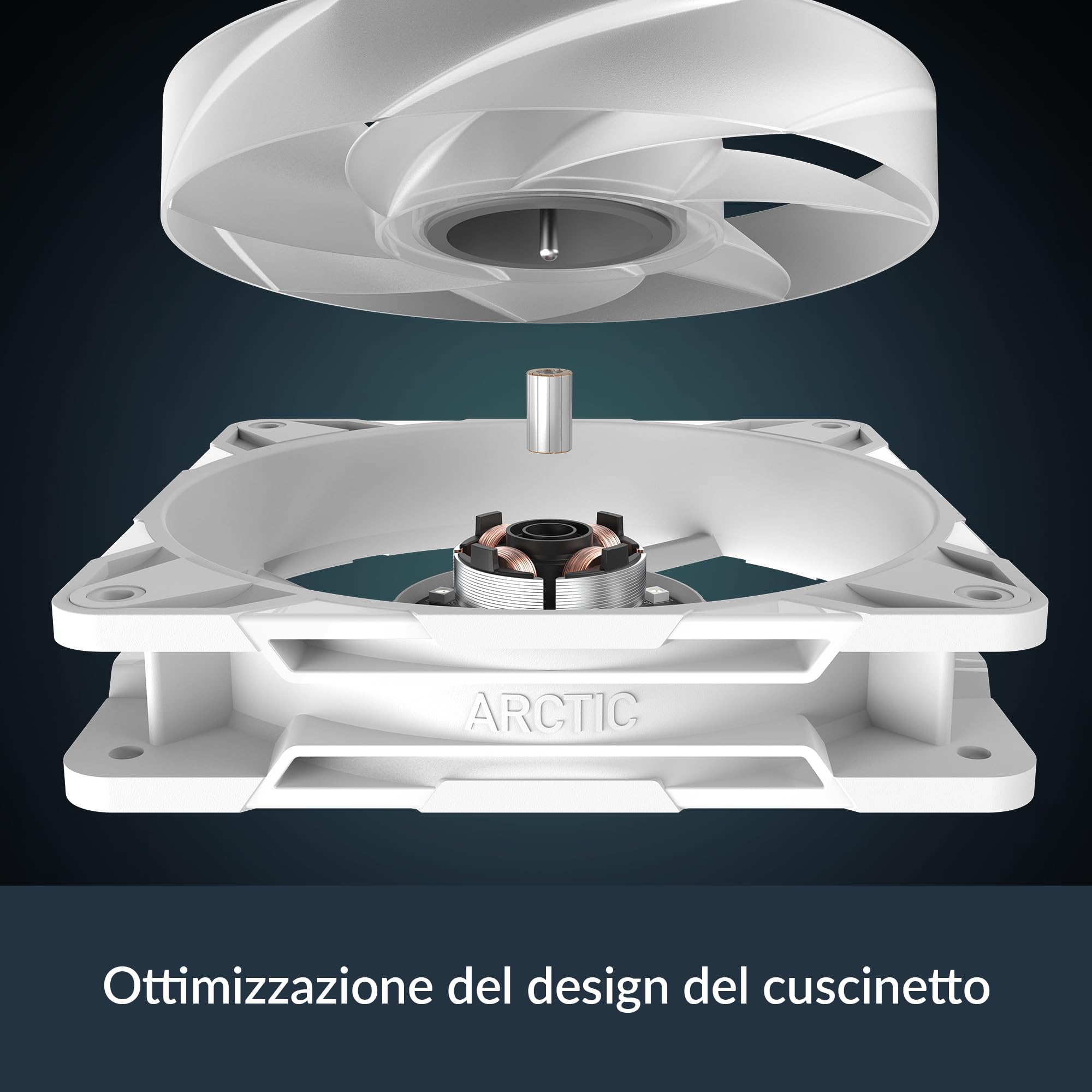 ARCTIC P12 Pro A-RGB (White) - 3 Pezzi - Ventola Potente Premium, Ventola PWM 120 mm con Sdoppiatore per Cavi Y, 600-3000 rpm, 0 rpm <5% PWM, RGB digitale 5V, Cuscinetto Idrodinamico, a 4 Pin