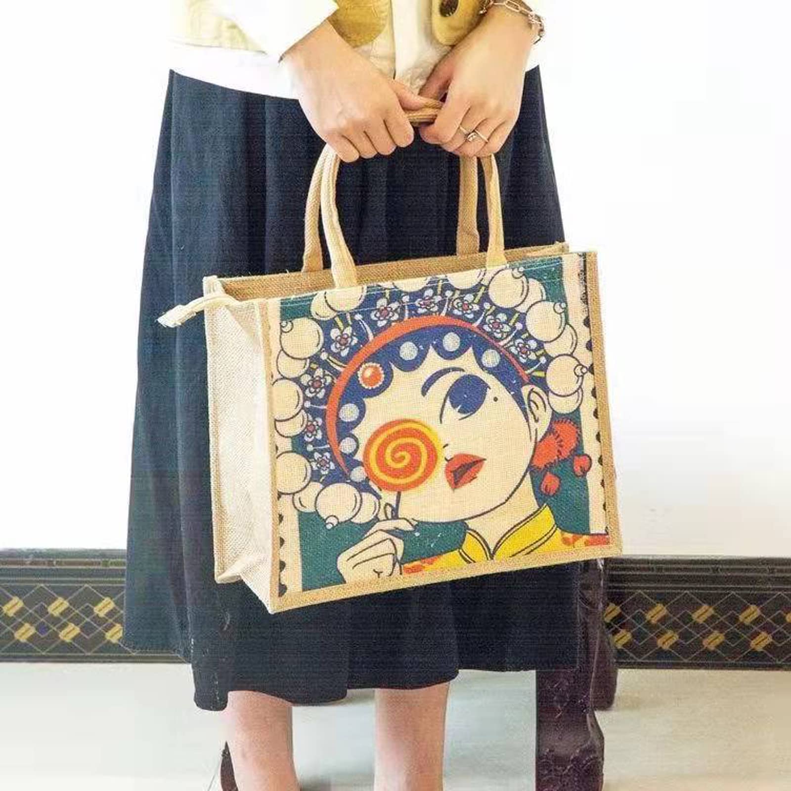 Condition photo showing Good Condition for Jute Beach Tote Bags,MEIANJUN Bridesmaid Tote Bags retro tote Bag, country chic Arts and Crafts 14.5*10.7*6.5]Jute Bags with Handle Resuabale Grocery Bag for Travel,DIY,Shopping,Beach,Wedding (15 bags)
