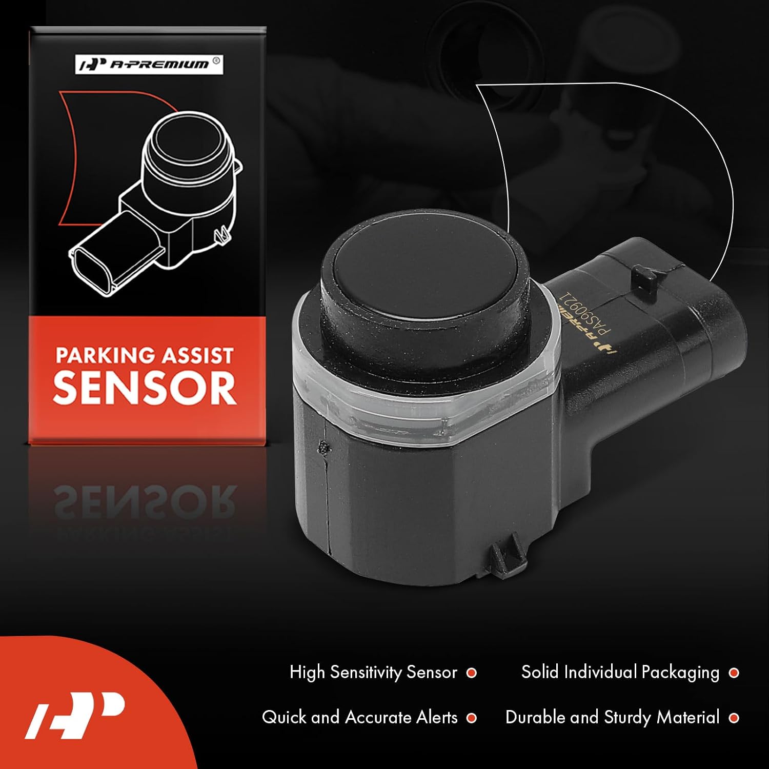 A-Premium PDC Reverse Backup Parking Assist Sensor Compatible with Ford, Jaguar, Land Rover & Aston Martin Models - Escape 2012-2019, Focus 2010-2018, Transit Connect, Fiesta, Range Rover, C-MAX, XF