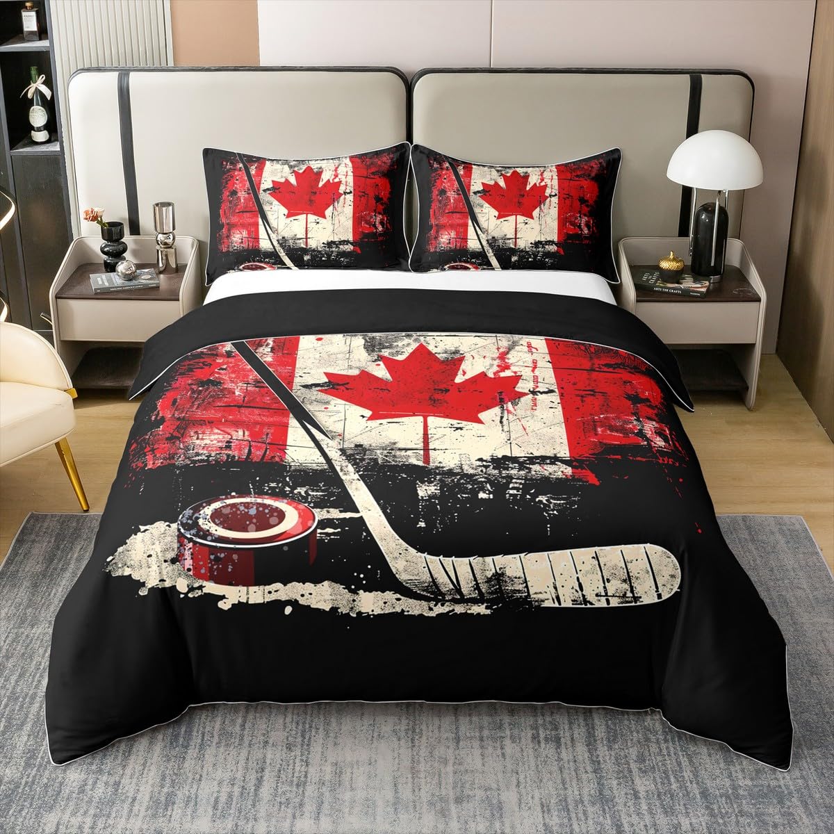 Parure de lit hockey sur glace 220x240 anti-transpiration
