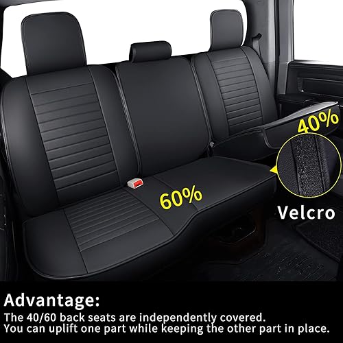 Miniatura 6 de Luckyman Club X01-BHX Juego completo de fundas de asiento de ajuste regular, cabina doble y cuádruple, con piel sintética impermeable, 01, juego