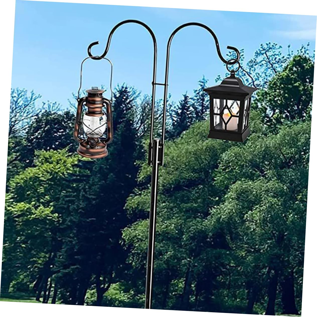 VICASKY Gancio da Pastore per Giardino Prato Inserimento Vaso Luci Cesto di Fiori Bandiere Sospese Mangiatoia per Uccelli Decorazioni da Giardino Accessori per Giardinaggio