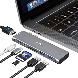 USB C Adapter for MacBook Pro 2022 2021 2020, MacBook Pro USB Adapter, 7 in 2 MacBook Pro Accessories for MacBook Pro/Air M1 M2, Mac Dongle with 4K HDMI, 2 USB 3.0, TF/SD, USB-C 100W and Thunderbolt 3
