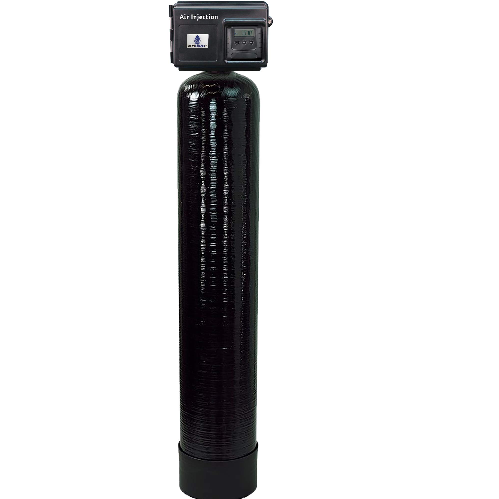 AFWFilters AIP10 Air Injection Platinum Iron, Manganese, Hydrogen Sulfide Filter (Standard Black Tank, Plastic Bypass) (3/4