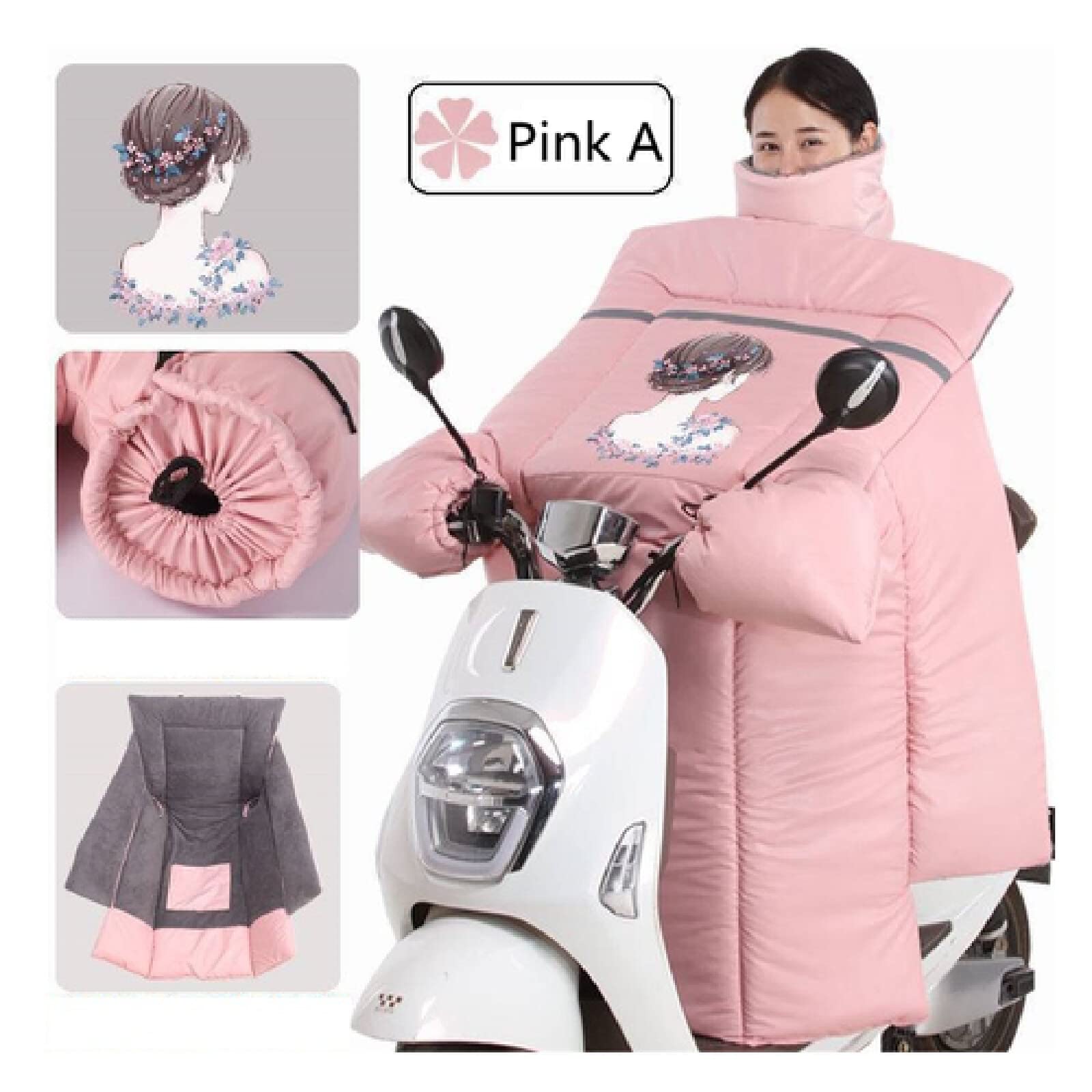 Pare-Brise de Voiture électrique/Hiver Plus Velours Voiture de Batterie de Moto épaississante pour Augmenter la Chaleur et Pare-Brise imperméable/Protection Solaire en Hiver