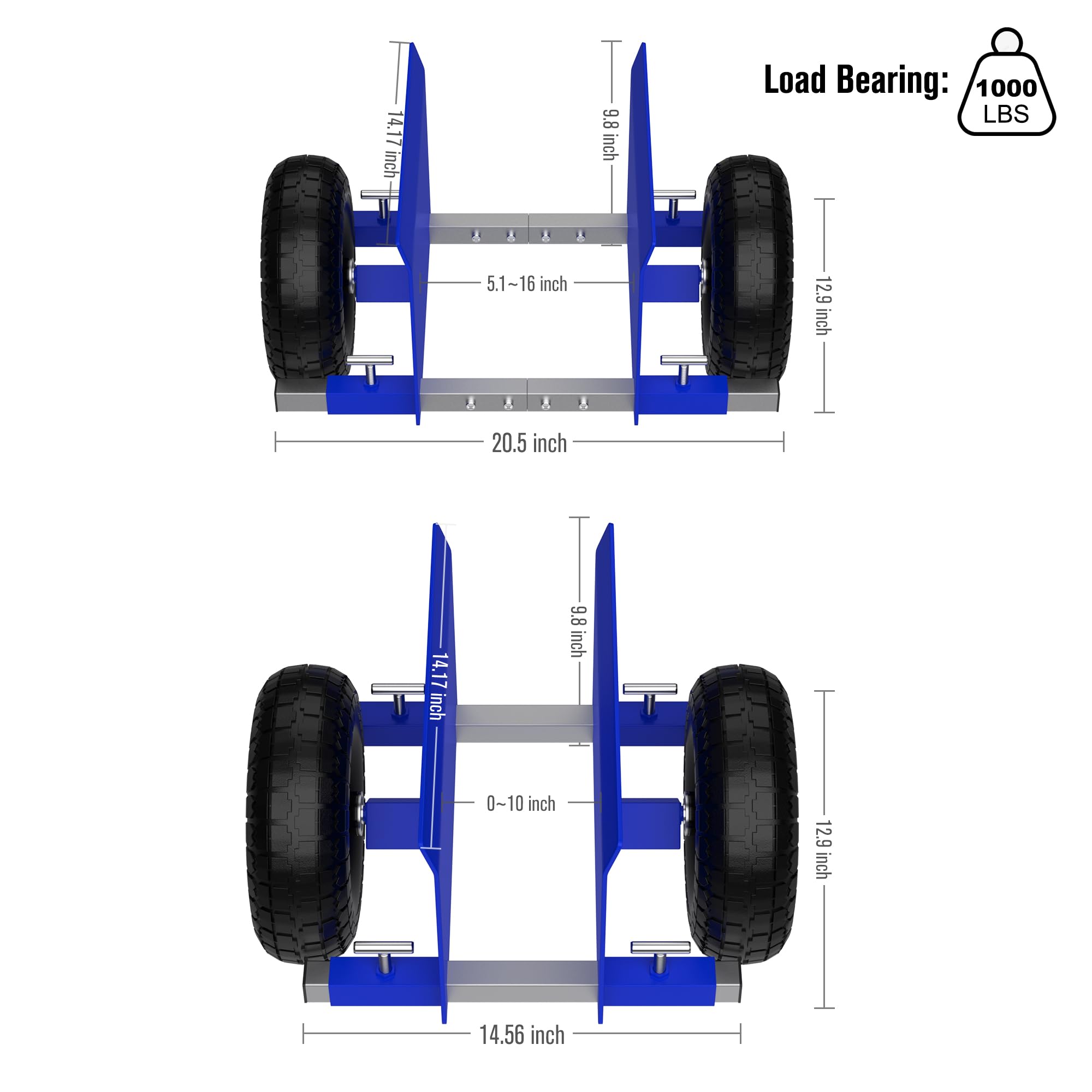 Moving Adjustable Dolly, 2 × 10