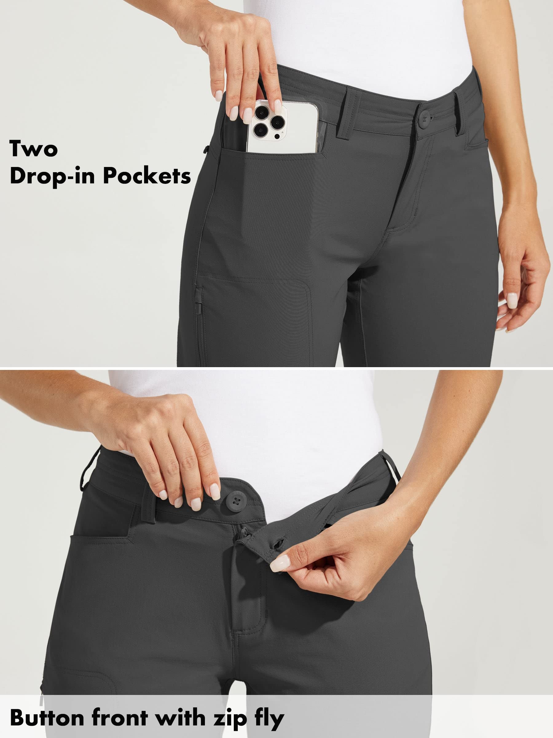 WILLIT Pantaloni da golf da donna, elasticizzati, ad asciugatura rapida, leggeri, per il tempo libero, con tasche, impermeabili