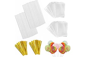 600 PCS Cake Pops Making Tools: Lollipop Sticks, Wrappers, Twist Ties