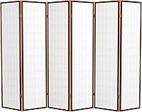 Vista 29 de Red Lantern Panel de ventana Shoji de 6 pies de alto, divisor de habitación de 3 paneles de palisandro