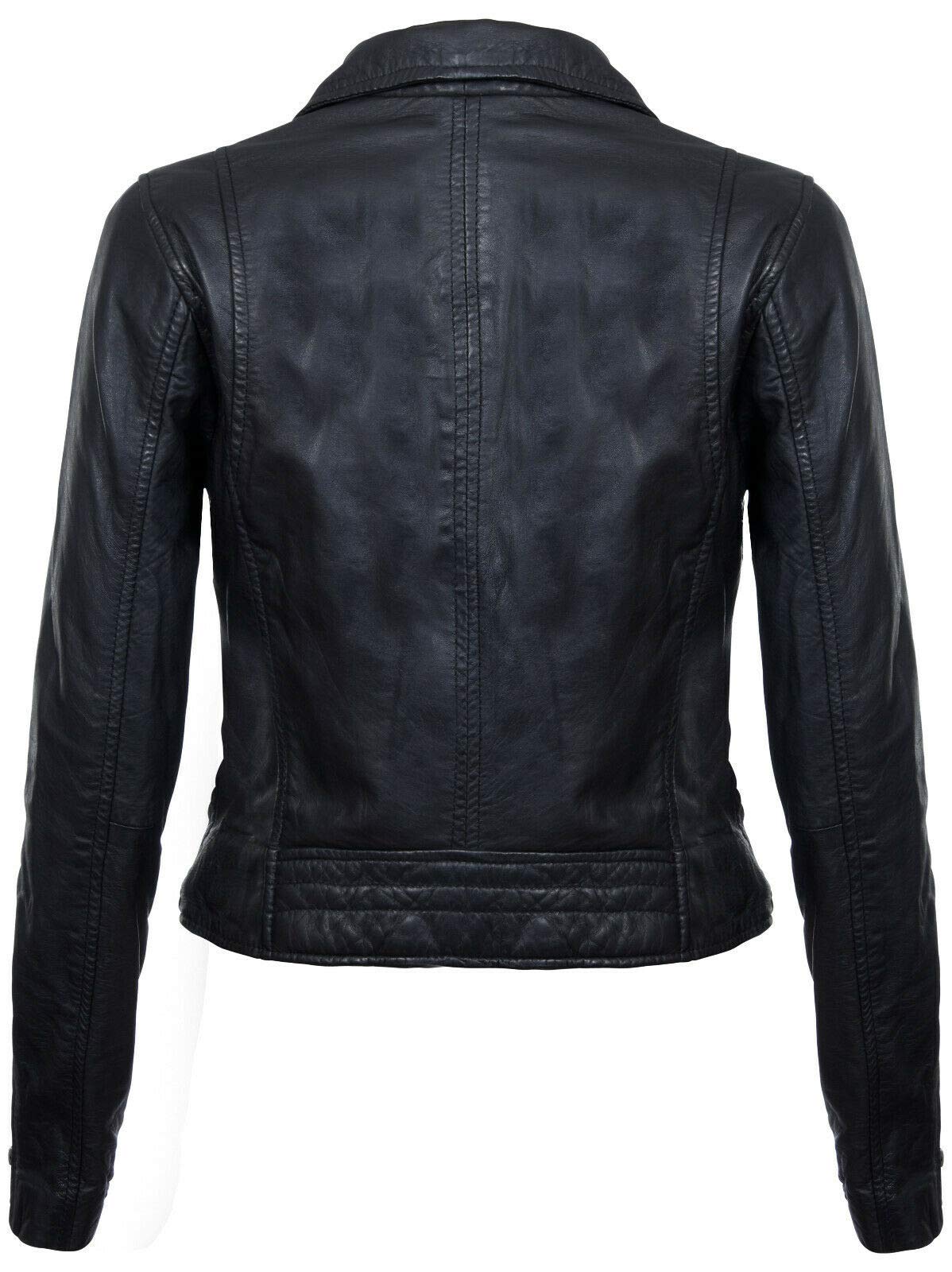 Infinity Leather Chaqueta de Cuero Para Mujer Clásico Estilo Motorista Real Para Mujer