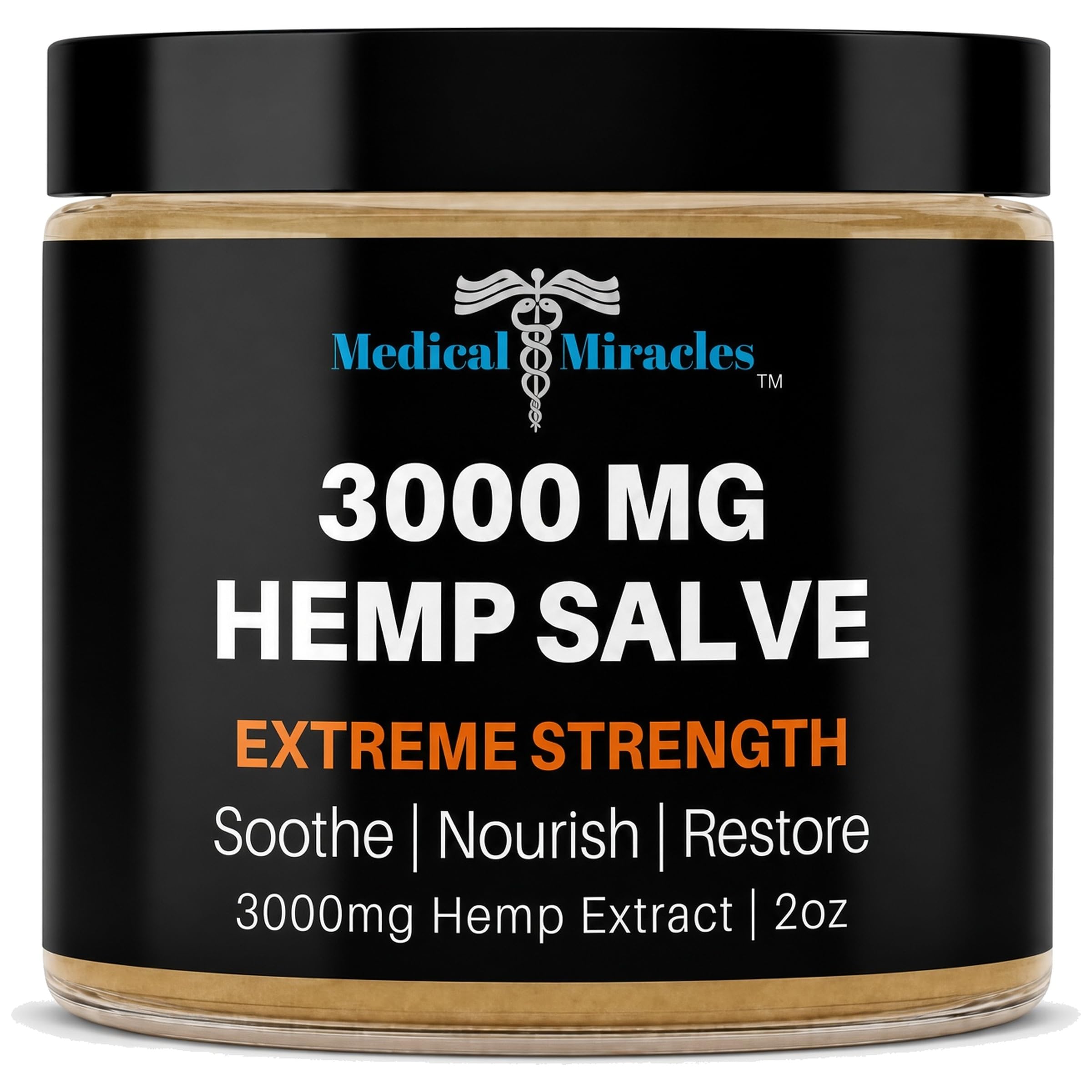 Medical Miracles 3000 MG Hemp Salve for Hips, Joints, Neck and Back, Soothing Herbal Balm with Shea Butter, Coconut Oil and Beeswax, Lavender Vanilla Scent, Non Greasy Massage Rub,2oz