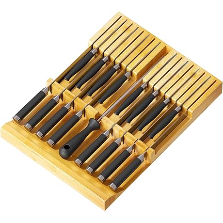SpaceAid Bamboo Knife Storage Drawer Organizer: The Culinary Pro's Secret to Orderly Blades