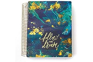 12 Month Undated 9.5" Planner with Month and Event Flag Stickers - Follow Your Dream