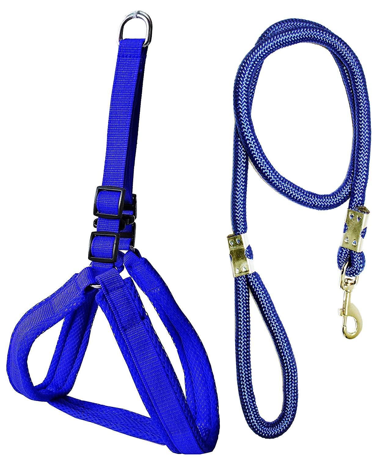 Pups&Pets Mesh Padded Nylon Dog Harness & Leash Rope for All Types of Dogs - Medium - 1 Inch (Chest Size - 25-34inch) (Blue) (B09X342N19) Amazon Price History, Amazon Price Tracker
